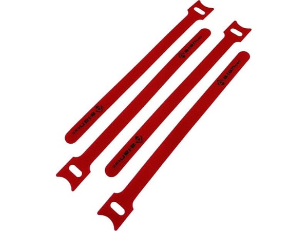 Alantec kabelorganisatör med kardborreband och ögla 200 mm 12 mm röd (NI046-RD)