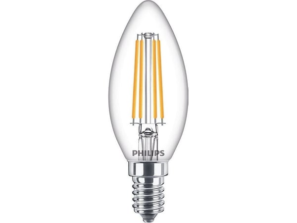 Philips CorePro - LED-filamentlyspære - form: B35 - klar finish - E14 - 6.5 W (ekvivalent 60 W) - klasse E - varmt hvitt lys - 2700 K