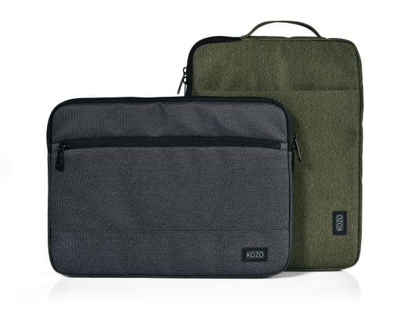 Sleeve, KOZO Olive, L:395mm x B:285mm x H:25mm med håndtag, RPET, grøn