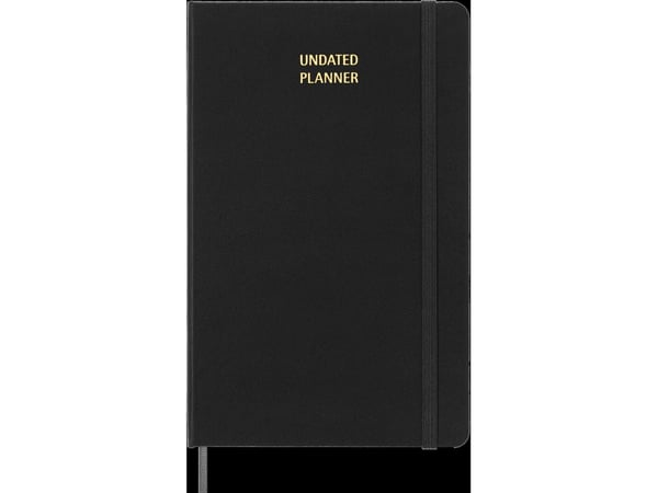 MOLESKINE ukekalender udatert, L, innbundet, 13x21 cm, svart