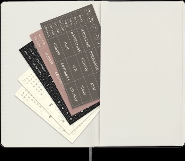 MOLESKINE ukekalender udatert, L, innbundet, 13x21 cm, svart