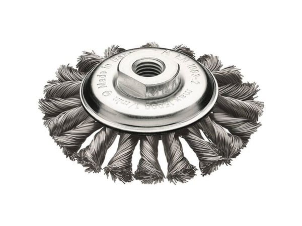 Lessmann slibebørste Zopf-Kegelbürste utskiftingsbørste Ø 115 mm ståltråd 0,5 mm M14 472257WZ - 1 stk