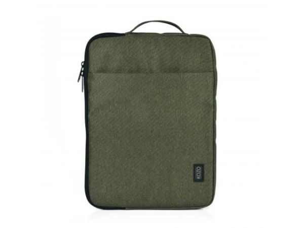 Sleeve, KOZO Olive, L:395mm x B:285mm x H:25mm med håndtag, RPET, grøn