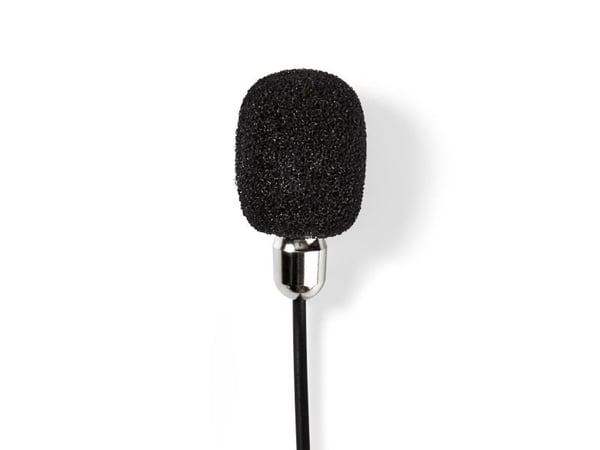 Nedis MICCJ105BK, Paikoilleen napsautettava mikrofoni, -30 dB, 50 - 16000 Hz, Langallinen, 3.5 mm (1/8"), Musta, Kromi