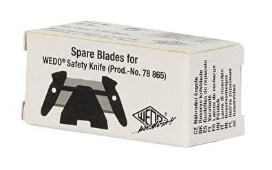 WEDO erstatningsblad for sikkerhetskniver, boks med 5 stk i rustfritt stål, egnet for WEDO sikkerhet - 1 stk (7886)