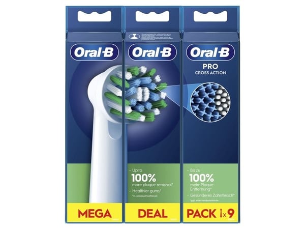 Oral-B CrossAction, 9 stykker, Hvit, Oral-B, CrossAction