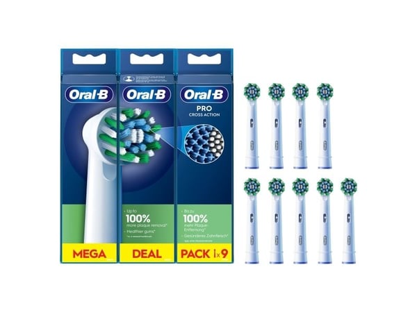 Oral-B CrossAction, 9 stykker, Hvit, Oral-B, CrossAction