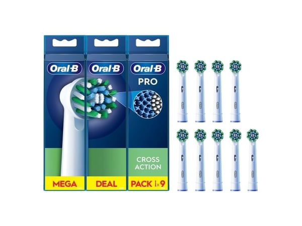Oral-B CrossAction, 9 stykker, Hvit, Oral-B, CrossAction