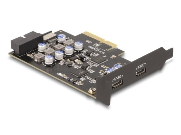 Delock - USB-adapter - PCIe 3.0 x4 lav profil - USB-C x 1 + USB x 1 + USB 3.0 (intern) x 1