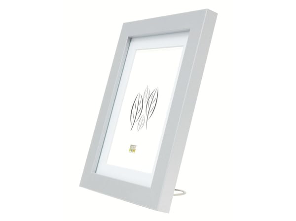 Deknudt S66KD1 P1 20x20 hout zilver met passepartout, Enkel bilderamme, Glass, Tre, Sølv, Bord, Vegg, 20 x 20 cm, Rektangulær