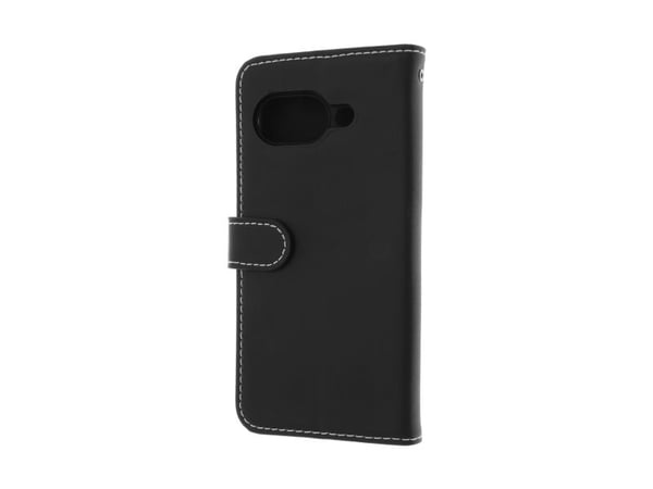 Insmat Exclusive - Flip-deksel for mobiltelefon - ekte skinn, papp+papir, polykarbonat, bomullssøm - svart