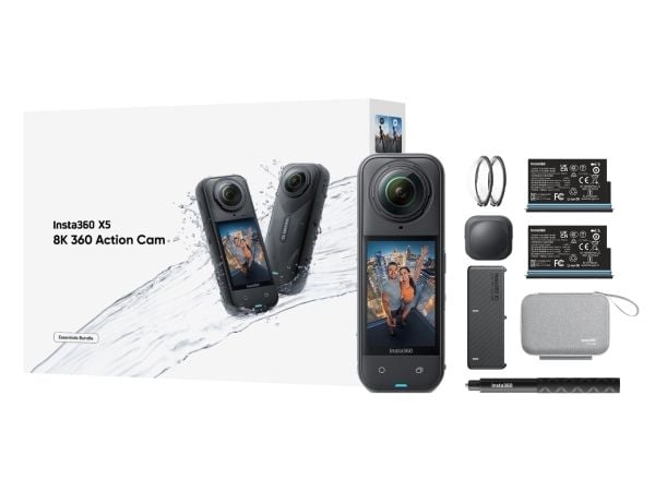 Insta360 X5 Bundle, 8K Ultra HD, 72 MP, 120 fps, Wi-Fi, Bluetooth, 2400 mAh