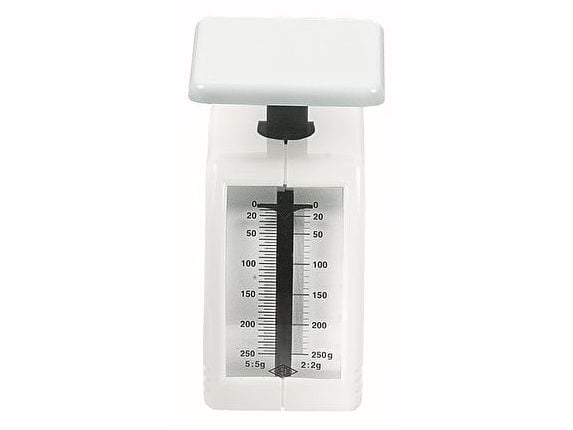 Wedo 249 862000, Mekanisk kjøkkenvekt, 0,25 kg, 2 g, Hvit, Benkeplate, g
