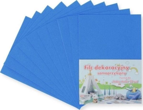 Interdruk filt A4 selvklebende blå 20x30 cm 10 stk