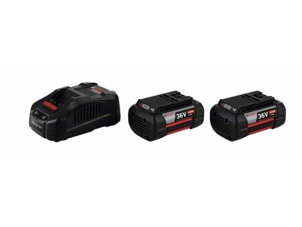 Bosch Starter set 2 x GBA 36V 6.0 Ah + GAL 3680 CV Professional, Batteri, Lithium-Ion (Li-Ion), 6 Ah, 36 V, Bosch, Sort, Rød