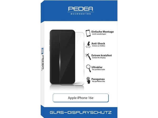 PEDEA 50170106, Apple, iPhone 16e, Iskunkestävä, Läpinäkyvä, 1 kpl