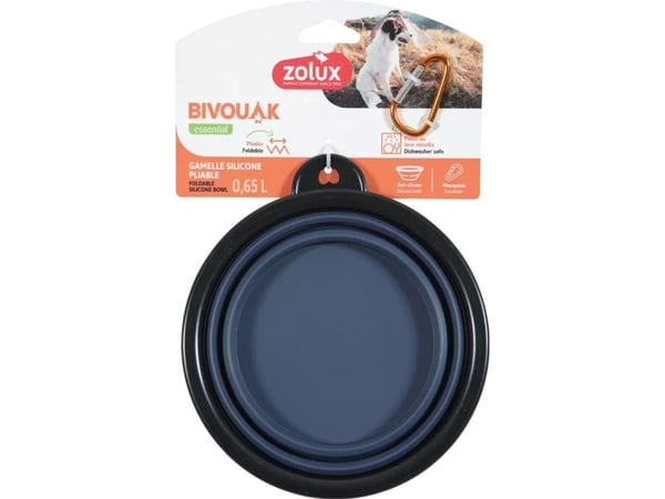 ZOLUX Sammenleggbar hundeskål BIVOUAK 650 ml blå