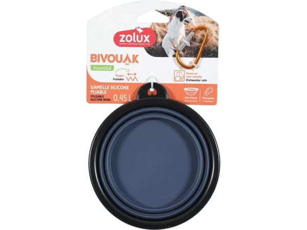 ZOLUX Sammenleggbar hundeskål BIVOUAK 450 ml blå
