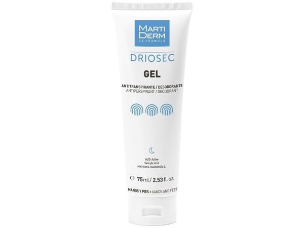 Martiderm Driosec Gel antiperspirantgel for hender og føtter 75 ml