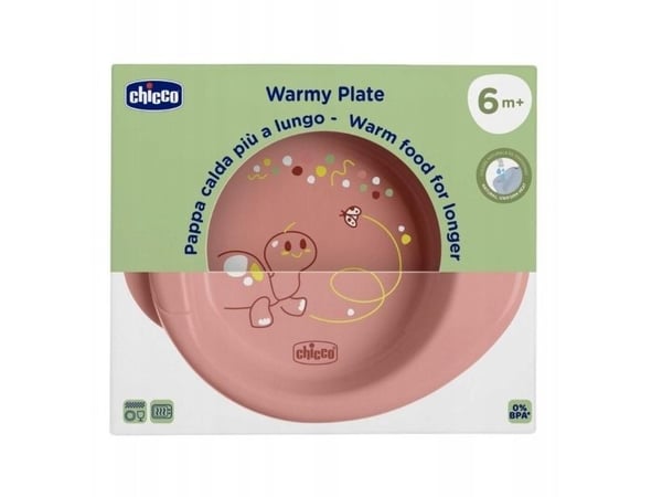CHICCO oppvarmet serveringsfat rosa 6M+