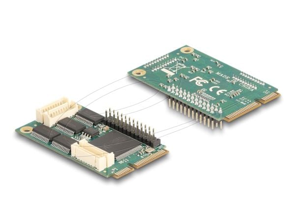 Delock - Parallell-/serieladapter - PCIe 1.2 Full Mini Card lavprofil - RS-232 x 4 + IEEE 1284 x 1