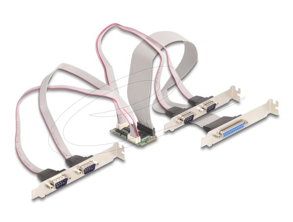 Delock - Parallell-/serieladapter - PCIe 1.2 Full Mini Card lavprofil - RS-232 x 4 + IEEE 1284 x 1