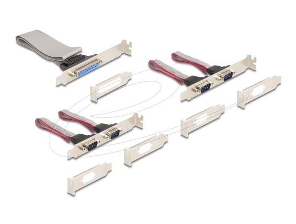 Delock - Parallell-/serieladapter - PCIe 1.2 Full Mini Card lavprofil - RS-232 x 4 + IEEE 1284 x 1