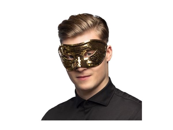 Disko øjenmaske, guld