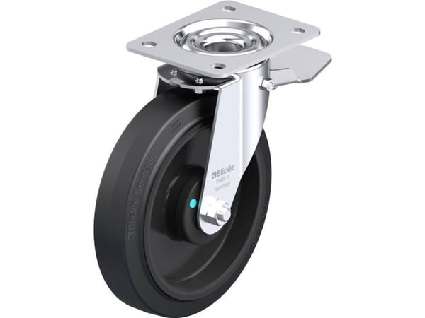 Blickle 749652 LE-POEV 200KAD-ST styrehjul i stål, hjuldiameter 200 mm, maks bæreevne 300 kg, 1 stk