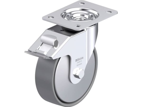 Blickle 946637 LE-PO 160G-FI-ELS-FA styrehjul i stål, hjuldiameter 160 mm, maks. 300 kg