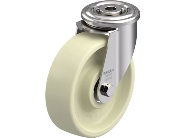 Blickle 912478 LIXR-POH 125HXK varmebestandig styrehjul i rustfritt stål, hjuldiameter 125 mm, bæreevne (maks.) 150 kg, 1 stk