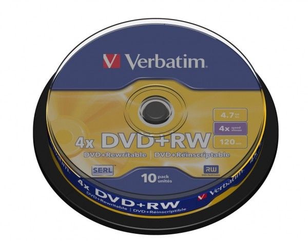 Verbatim - 10 x DVD+RW - 4.7 GB (120 min) 4x - matt sølv - spindel