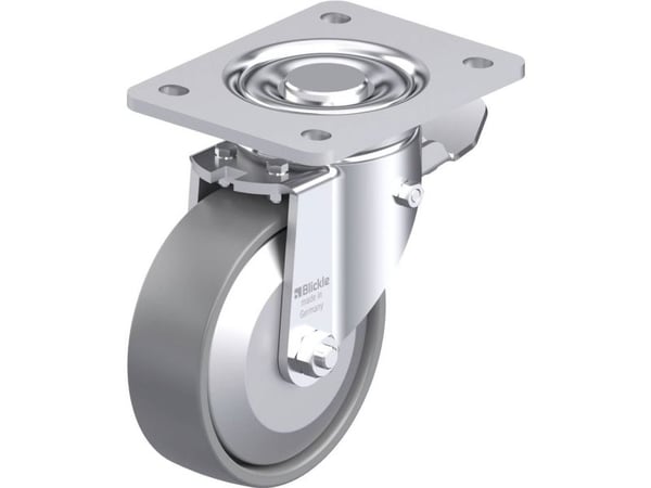 Blickle 946724 LH-PO 125KA-3-ST-ELS-FA styrhjul i stål - hjuldiameter 125 mm, bärförmåga (max) 300 kg - 1 st