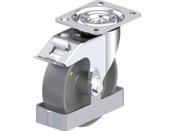 Styrhjul i stål Blickle 939698 L-PO 125G-FI-ELS-FS, hjuldiameter 125 mm, bæreevne (maks.) 250 kg, 1 stk