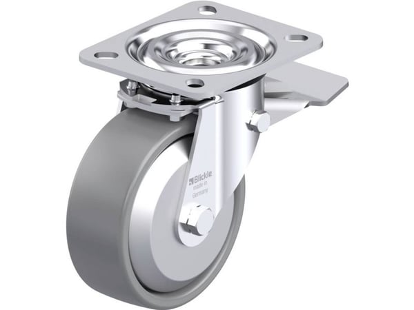 Blickle 946834 L-PO 100KA-ST-ELS-FA styrehjul i stål, hjul Ø100 mm, maks. 250 kg, 1 stk