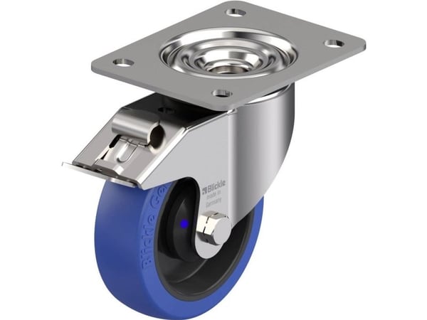 Blickle 901284 LKX-POBS 125XKA-3-FI styrhjul i rostfritt stål för tung last, hjuldiameter 125 mm, bärförmåga (max) 250 kg, 1 st