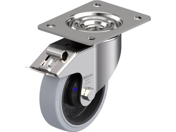 Blickle 945793 LKX-POEV 125XKA-3-FI-SG Ruostumattomasta teräksestä valmistettu ohjauspyörä raskaille kuormille Pyörän halkaisija: 125 mm Kantavuus ...