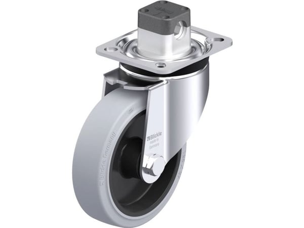 Blickle styrehjul i stål 851074 LK-POEV 125XR-1-CS11-SG – hjuldiameter 125 mm, bæreevne maks. 250 kg, 1 stk