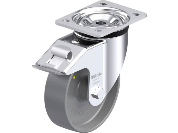 Blickle styrhjul 936951 LK-PO 160G-FI-ELS – stål, hjuldiameter 160 mm, bärförmåga (max) 450 kg – 1 st