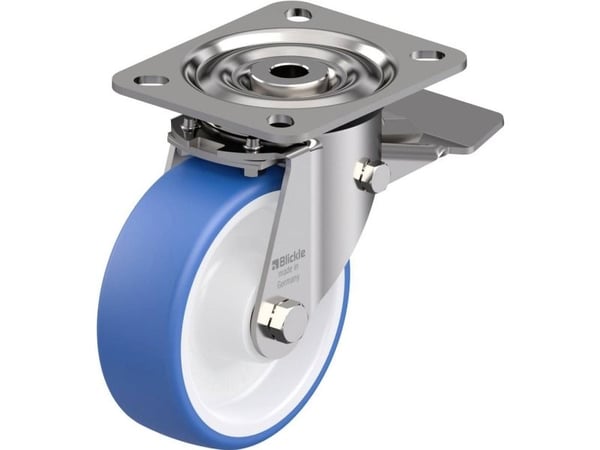 Blickle 937259 LX-POTHS 100XR-ST styrhjul i rostfritt stål, hjuldiameter 100 mm, bärförmåga (max) 200 kg, 1 st