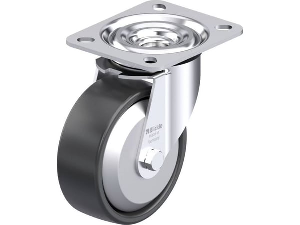 Blickle 953165 L-PP 100KA-EL-FA styrehjul i stål, hjuldiameter 100 mm, bæreevne (maks.) 160 kg, 1 stk
