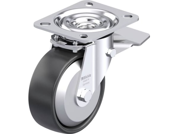 Blickle 103317 L-PP 100R-ST-FA styrhjul i stål, hjuldiameter 100 mm, bärförmåga (max) 160 kg, 1 st