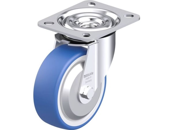 Blickle 936210 L-POTHS 100KA-FA styrhjul i stål, hjuldiameter 100 mm, bärförmåga (max) 200 kg, 1 st
