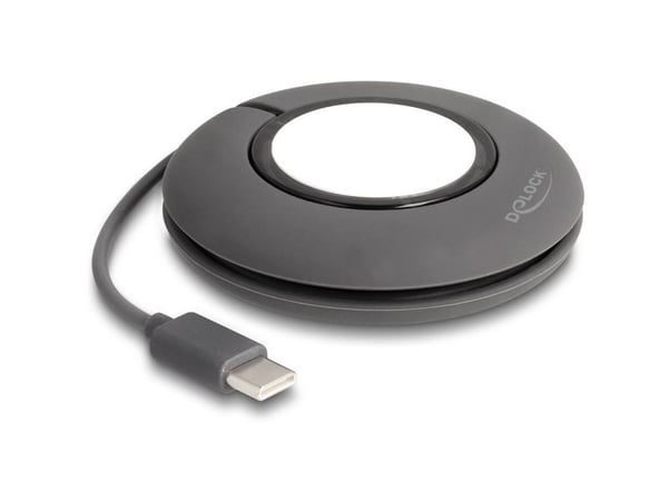 Delock USB Type-C sisäänvedettävä latauskaapeli Apple Watchille 1 m harmaa magneettinen