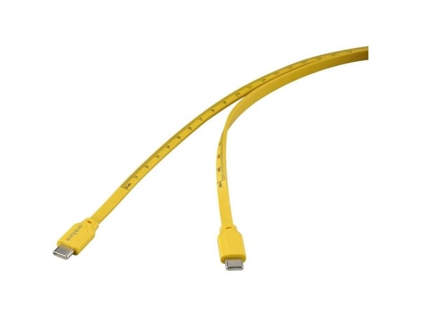 Renkforce USB-kabel USB 2.0 USB-C® stik, USB-C® stik 1,00 m Gul #####Dimensjonalt avtrykk (metrisk) RF-6721074