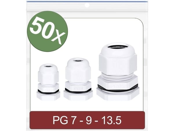 Quadrios 24CA416 24CA416 Kaapeliläpivienti PG7, PG9, PG13.5 Polyamidi Valkoinen 50 kpl