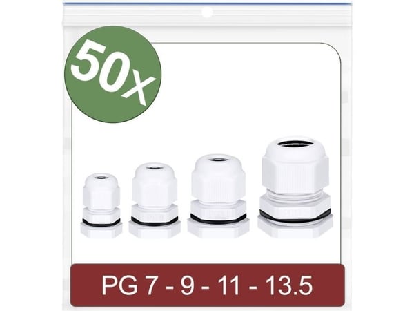 Quadrios 24CA415 24CA415 Kaapeliläpivienti PG7, PG9, PG11, PG13.5 Polyamidi Valkoinen 50 kpl