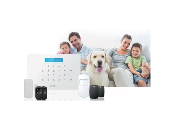 Techly I-ALARM-KIT001, Hvit, Knapper, Telefonsamtale/SMS, LED, Akrylonitril-butadien-styren (ABS), Android