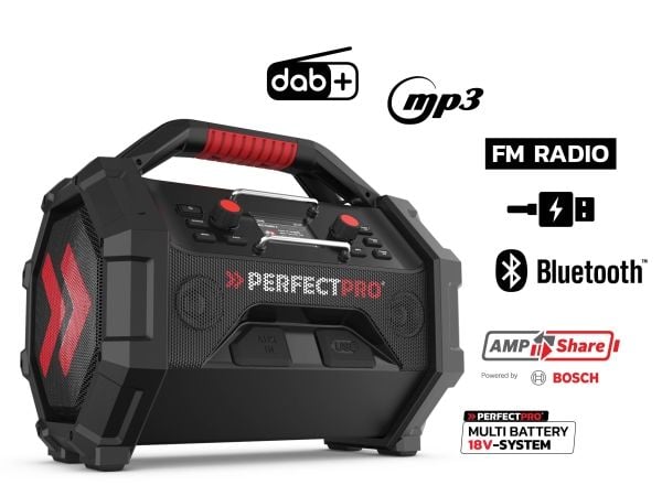PerfectPro ROCKTAGON 18V rakennustyömaaradio