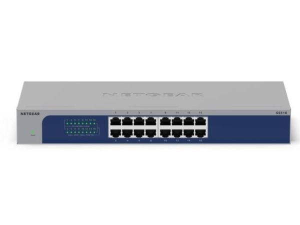 NETGEAR GS516 - V3 - switch - ikke-styrt - 16 x 10/100/1000 - stasjonær, rackmonterbar